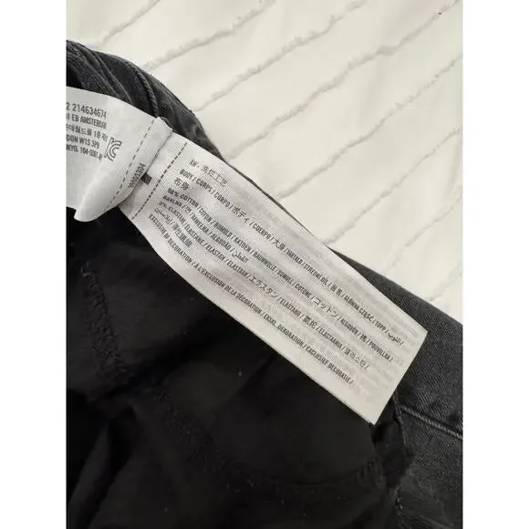 Hollister Dad Jeans Women's 2R W26R Black Distressed Y2K Grunge Skater Baddie - Picture 14 of 16